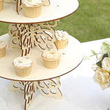 Elevate Your Dessert Presentation with the Natural Butterfly Round Wooden Cake Stand